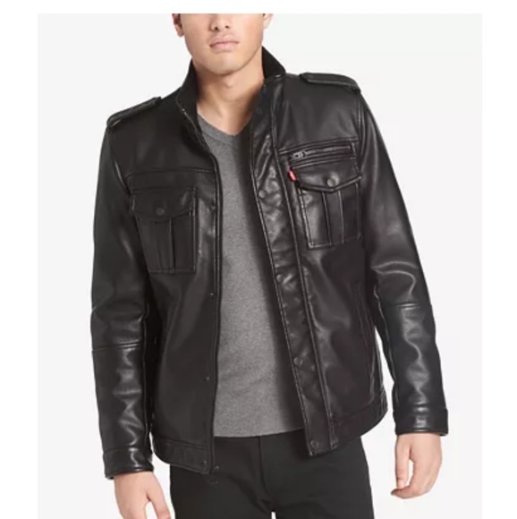 levi's men's faux leather motorcycle jacket